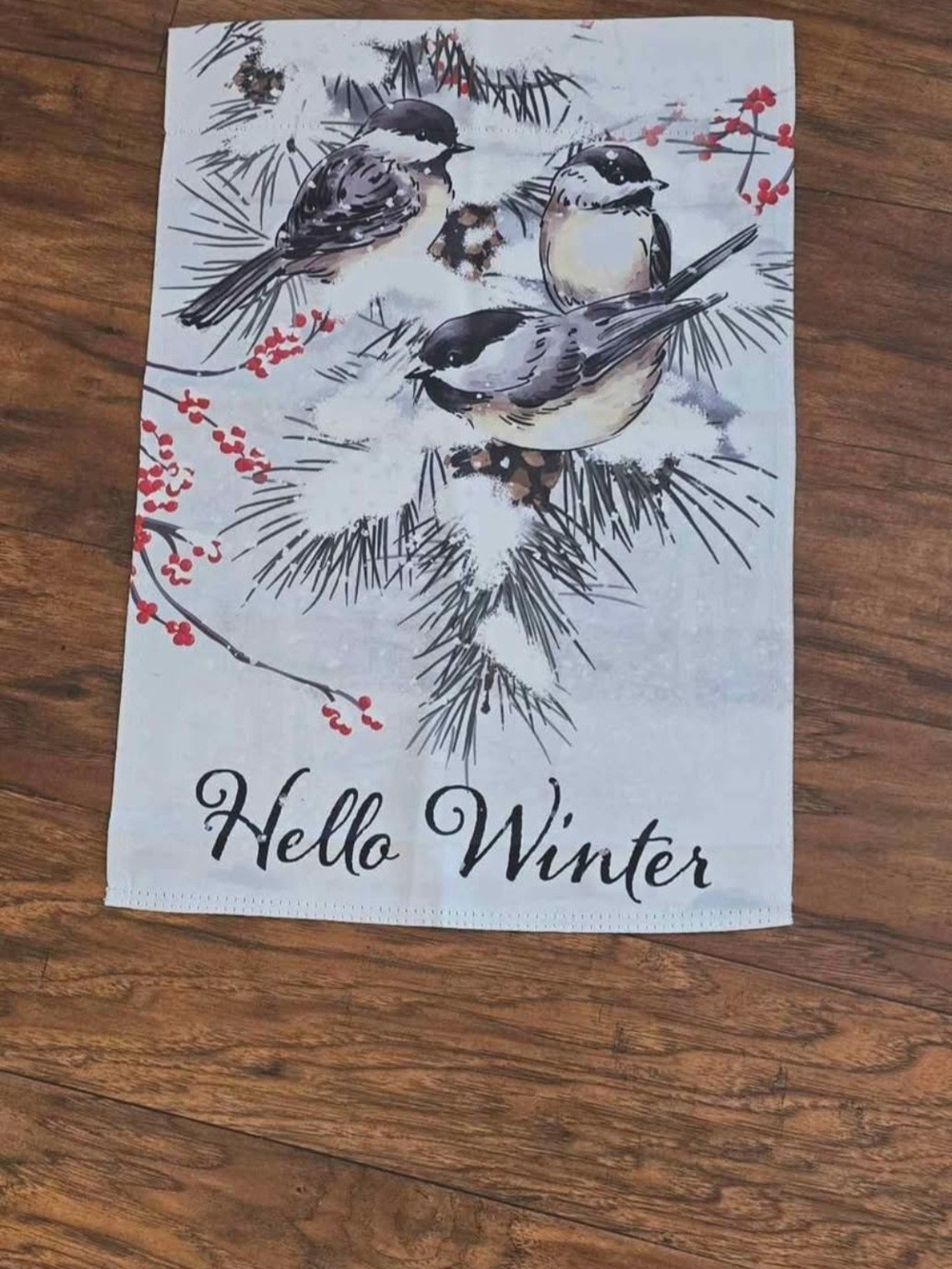 Hello Winter Bird Garden Flag 12x18